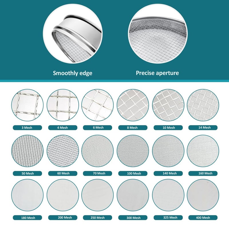 LVDALAB 304 Stainless Steel Lab Sieve Screen Mesh, 4 Mesh(4.75mm) Aperture Test Sieve, 15.75''(40cm) Diameter Economy Standard Analysis Sample Test Sieves for Industrial Laboratory Homes - Image 3